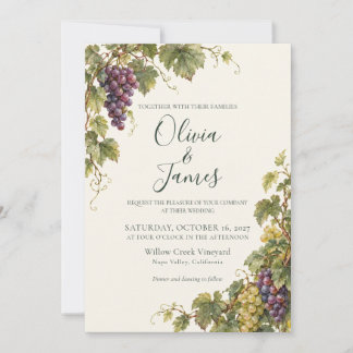 Weinbergs-Aquarell-Hochzeitseinladung Einladung