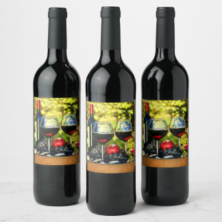 Weinbergs-Harmonie - Rotwein-Etikett-Design Weinetikett