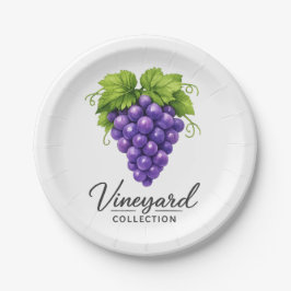 Weinbergs-Trauben-Rustikale-Party-Papierplatten Pappteller