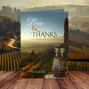 Weinbergs-Wein-Hochzeitsfoto-Dankeskarten Dankeskarte