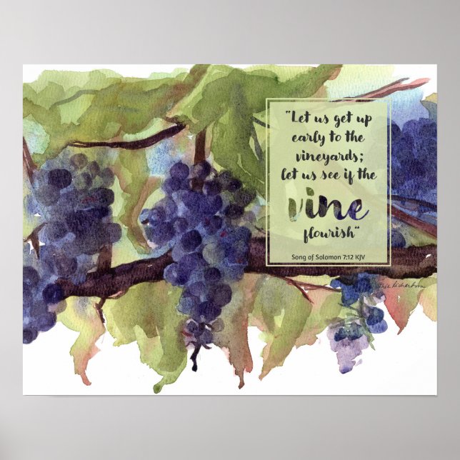 Weinbergschrift Song des Salomo Merlot Wein Poster (Vorne)