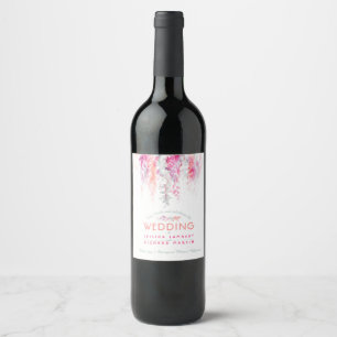 Weinblütenkoralle Orangenrot Hochzeit Weinetikett