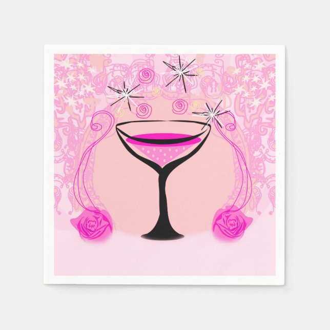 Weinbrillenmuster Napkin Serviette (Vorderseite)