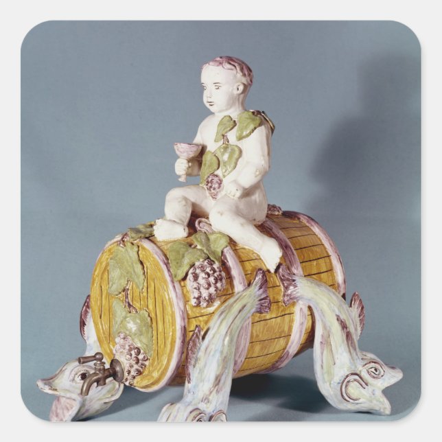 Weinbrunnen in Form Quadratischer Aufkleber (Vorderseite)