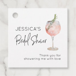 Weincocktail Pink Brautparty Gefallen Tags Geschenkanhänger