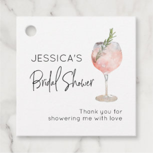 Weincocktail Pink Brautparty Gefallen Tags Geschenkanhänger