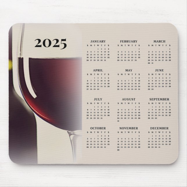 Weindesign 2025 Kalender Mousepad (Vorne)