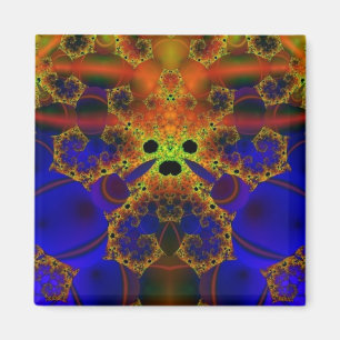 Weine   Fraktal Blau und Gelb Art Magnet