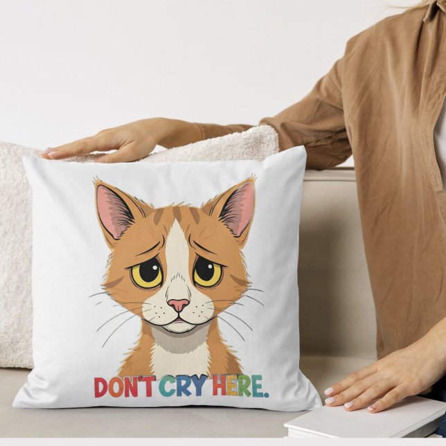 Weine hier nicht! | mit Cartoon lustiges Retro Kissen (Von Creator hochgeladen)