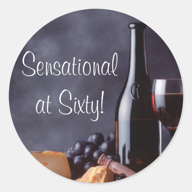 Weine- und Käsesatz Runder Aufkleber (Vorderseite)