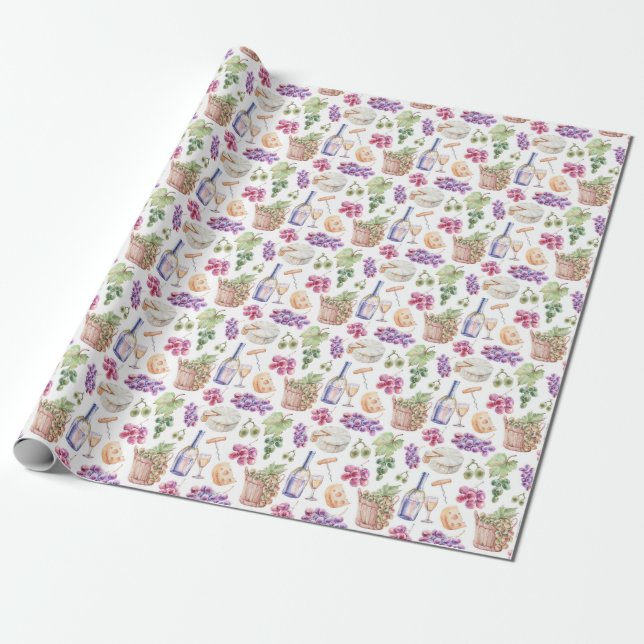 Weine- und Käsewaschpapier Geschenkpapier (Ungerollt)