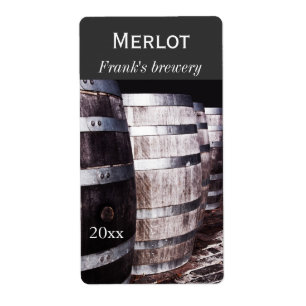 Weineiche barrels Weinkellereiflaschenaufkleber