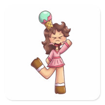 weinende Chibi-Mädchen mit Eiscreme-Kegel