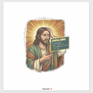 weinender Jesus Syntaxfehler Codierung Programmier Aufkleber