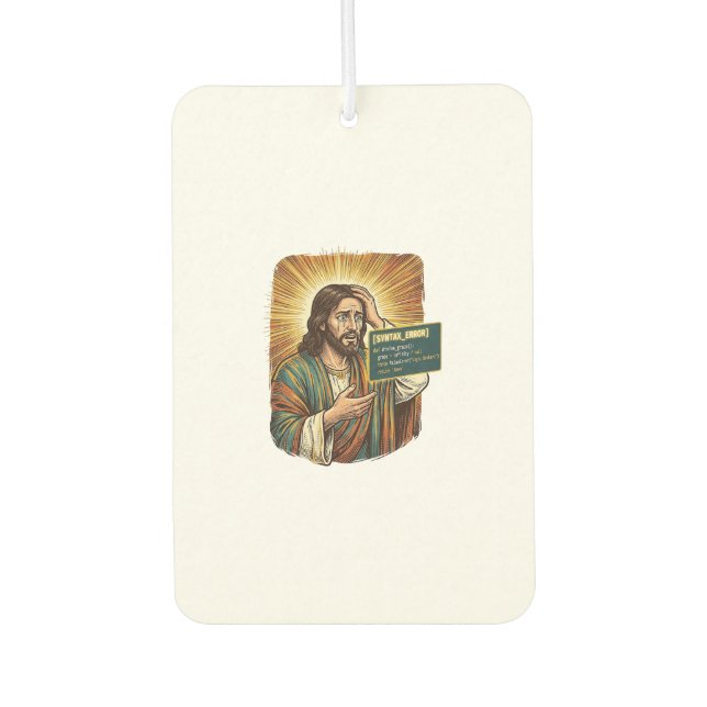weinender Jesus Syntaxfehler Codierung Programmier Autolufterfrischer (Vorderseite)
