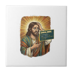 weinender Jesus Syntaxfehler Codierung Programmier Fliese
