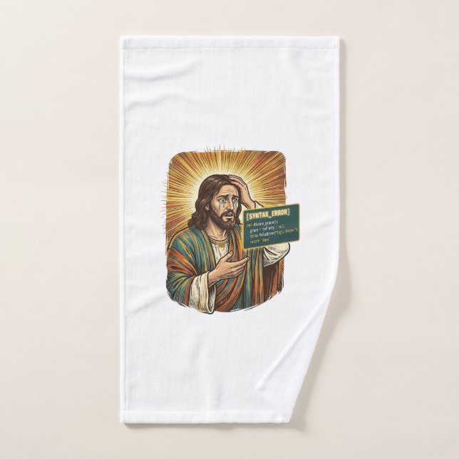weinender Jesus Syntaxfehler Codierung Programmier Handtuch (Handtuch)