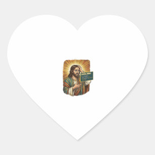 weinender Jesus Syntaxfehler Codierung Programmier Herz-Aufkleber