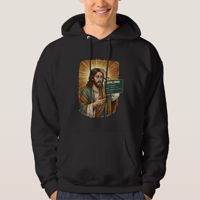 weinender Jesus Syntaxfehler Codierung Programmier Hoodie (Vorderseite)