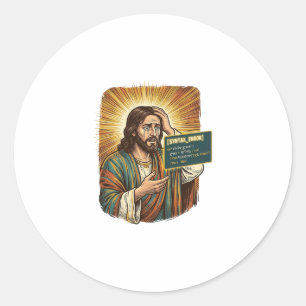 weinender Jesus Syntaxfehler Codierung Programmier Runder Aufkleber