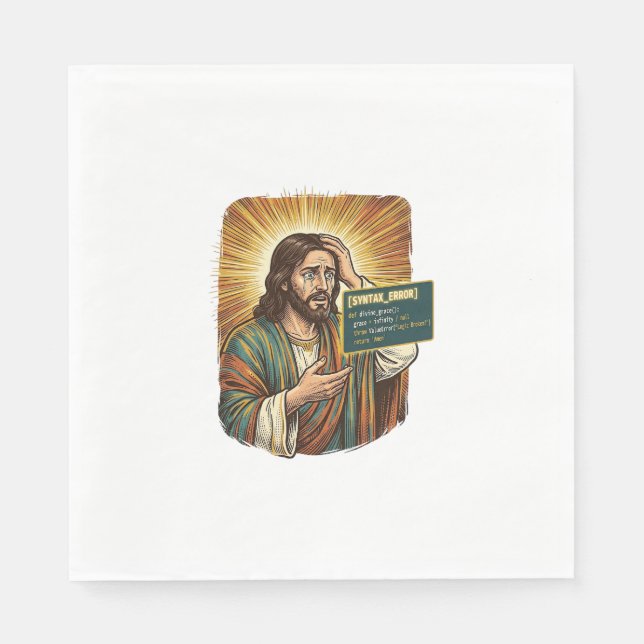 weinender Jesus Syntaxfehler Codierung Programmier Serviette (Vorderseite)