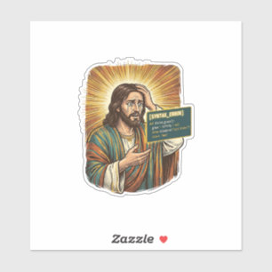 weinender Jesus Syntaxfehler Codierungsprogrammier Aufkleber