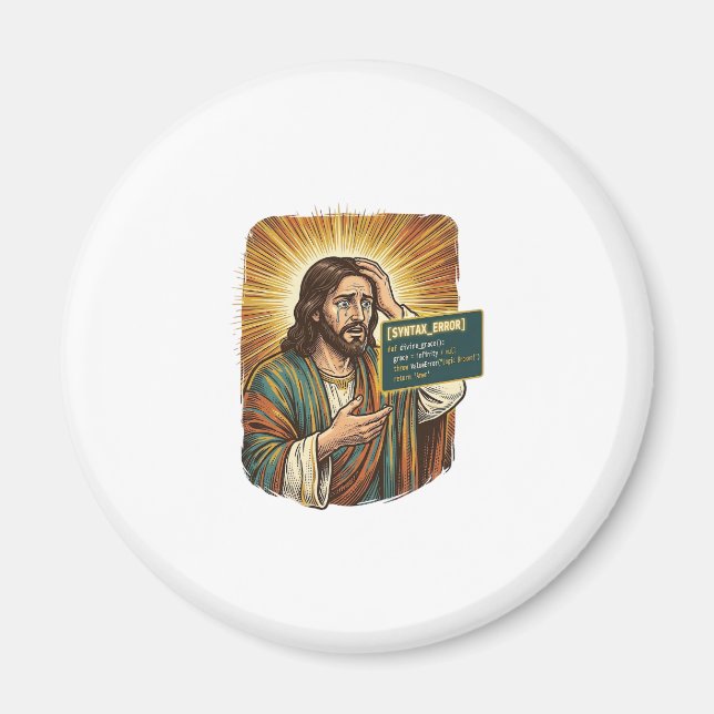 weinender Jesus Syntaxfehler Codierungsprogrammier Magnet (Vorne)