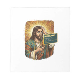 weinender Jesus Syntaxfehler Codierungsprogrammier Notizblock