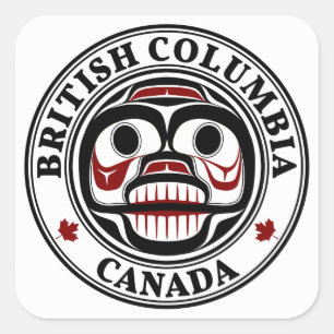 Weinender Schädel Nordwestpazifikküste Haida Quadratischer Aufkleber