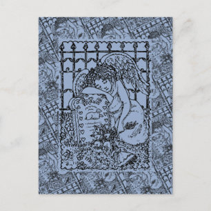 WEINENDER SCHUTZENGEL, FRIEDHOFSTRÄNEN MITFÜHLEN POSTKARTE