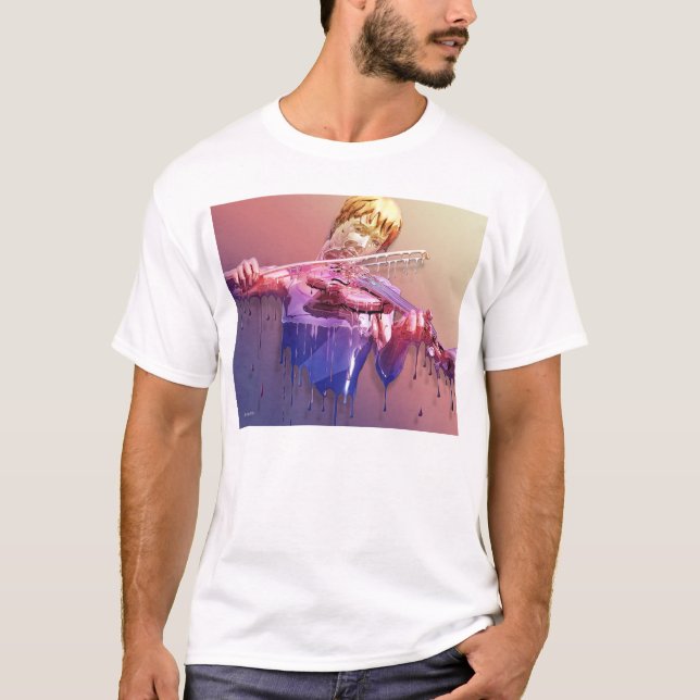 Weinender Violinen-T - Shirt (Vorderseite)