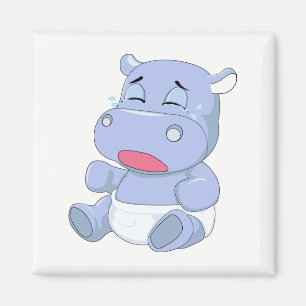 weinendes Baby-Flusspferd Magnet