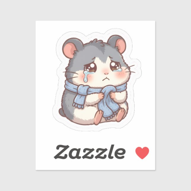 Weinendes Hamster-Sticker Aufkleber (Blatt)