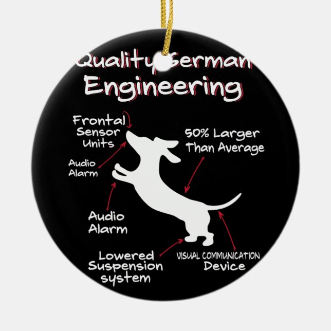 Weiner Dog Joke Sarcastic German Daschund Quality Keramik Ornament (Vorne)