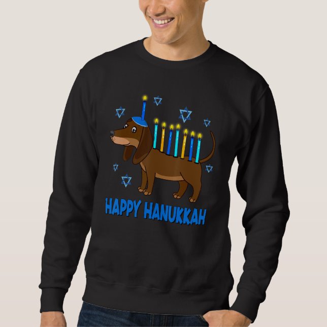 Weiner Dog Menorah,Festive Dog Mazel Tov Holiday H Sweatshirt (Vorderseite)