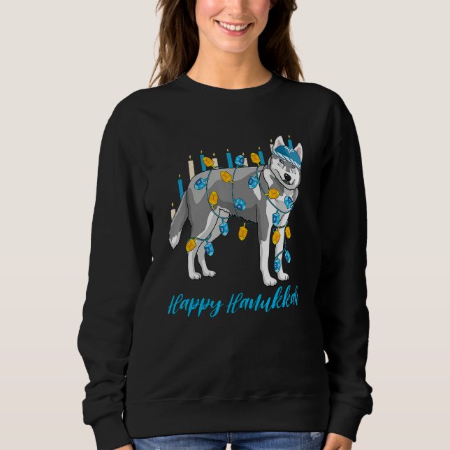 Weiner Dog Menorah Festive Mazel Tov Hanukkah Jewi Sweatshirt (Vorderseite)