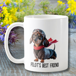 Weiner Dog Pilot Bester Freund Funny Funny Aviatio Kaffeetasse