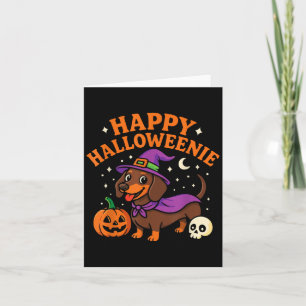 Weiner Dog Witch Happy Halloweenie Niedliches Hall Karte