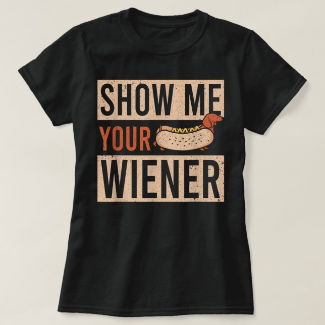 Weiner Rides Funny Dackel T-Shirt (Design vorne)