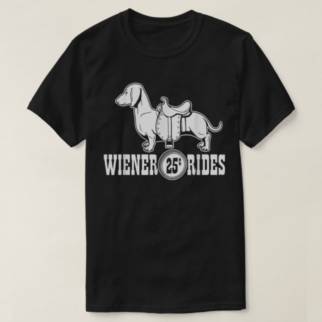 Weiner Rides Funny Dackel T  T-Shirt (Design vorne)