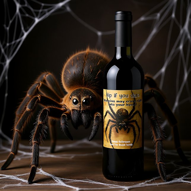 🕷️ WEINETIKETT (Spine-tingling Spider HALLOWEEN Bash Wine Label)