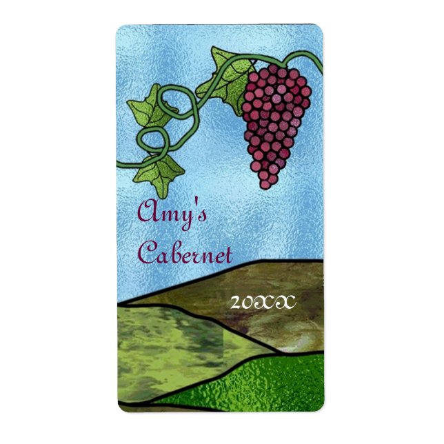 Weinetikett aus Hartglas (Vorne)