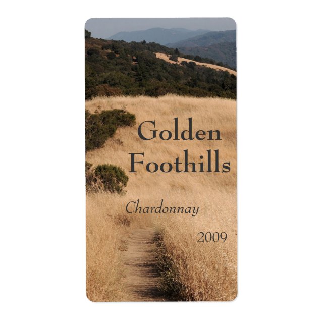 Weinetikett California Foothills (Vorne)