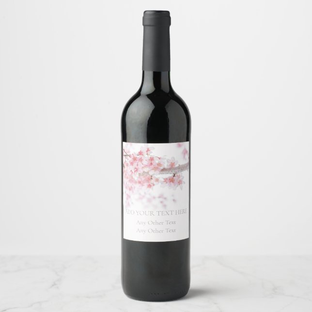 WEINETIKETT : CHERRY BLOSSOM : KUNSTBARE TEXT (Vorderseite)