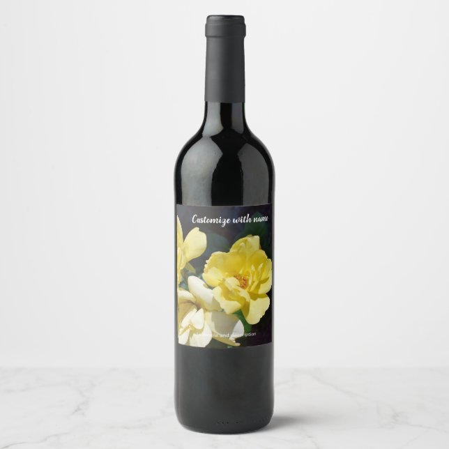 Weinetikett Gelbe Rose (Vorderseite)