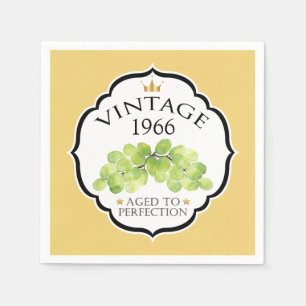 Weinetikett Vintages Geburtsjahr Serviette