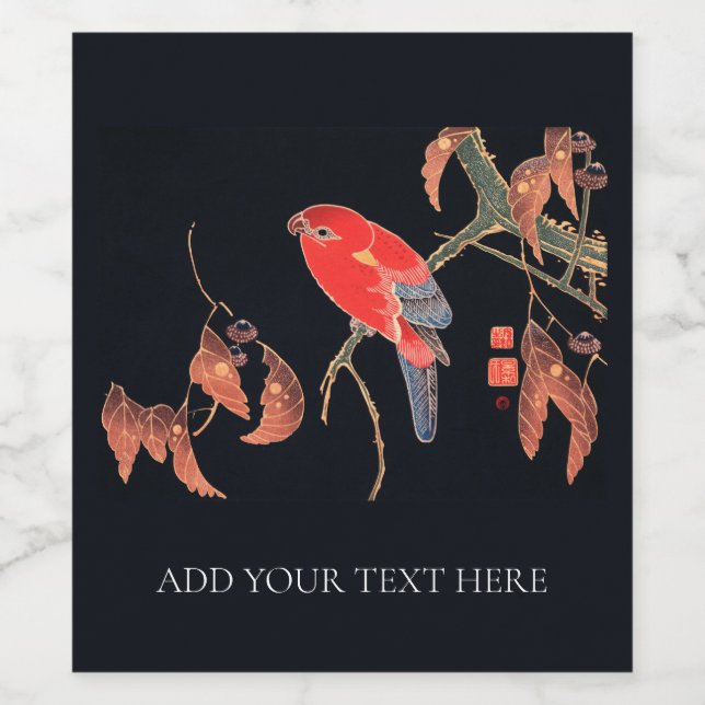 WEINETIKETTEN: JAPANISCHE WOODBLOCK : ITÖ JUKUCHŪ WEINETIKETT (Einzelnes Label)