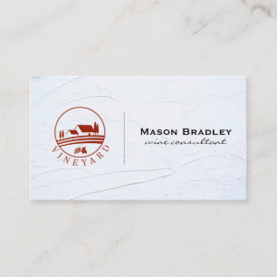 Weinexperte Glas und Flasche Weinberg Visitenkarte