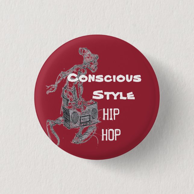 Weinfarbe bewusste Art-angesagter Hopfenknopf Button (Vorderseite)