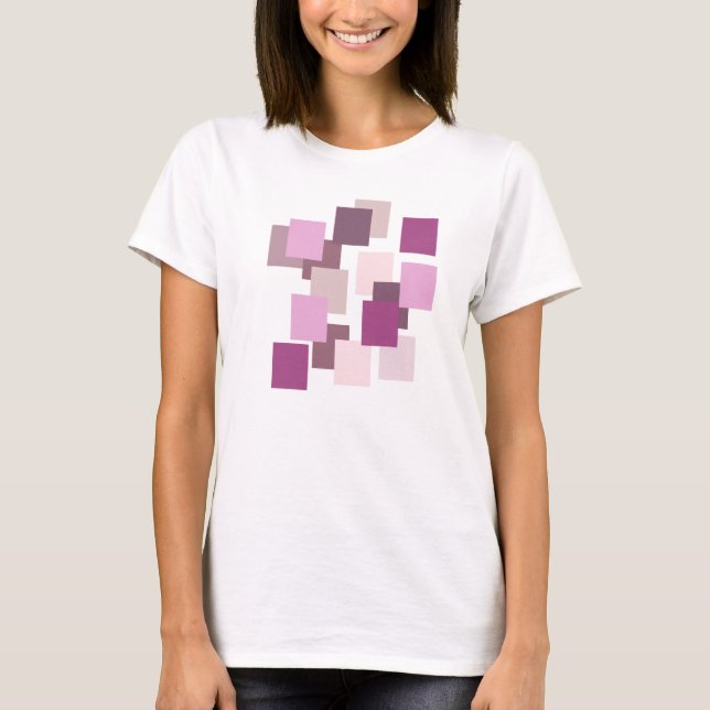 Weinfarben Modernes geometrisches Design T-Shirt (Vorderseite)